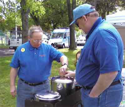 cooking hot dogs