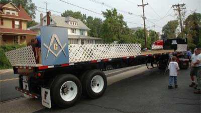 The float being assembled