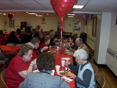 The ladies enjoy their dinner